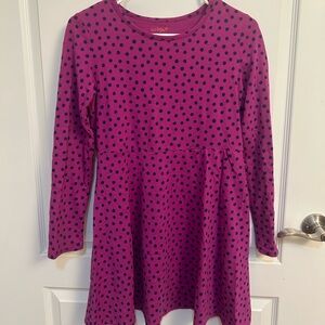 Cat & Jack Fuchsia Dress with Navy Dots